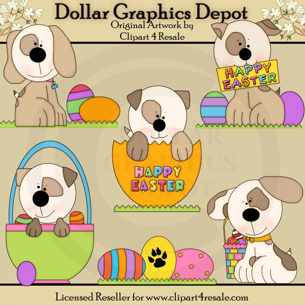 Easter Pups 1 - Clip Art