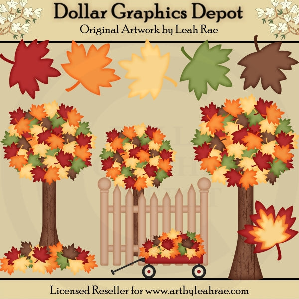 Follaje de otoño - Conjunto de diseñador - Clipart