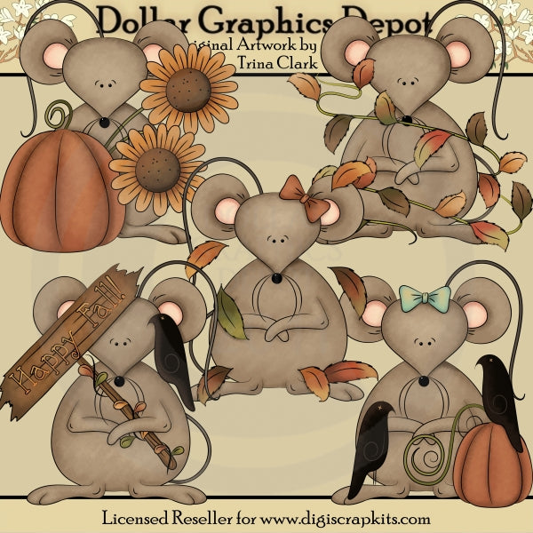 Fall Mice - Clip Art