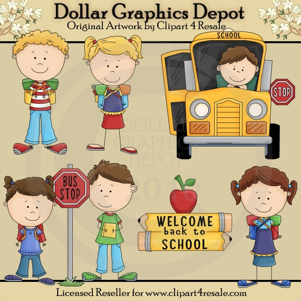 First Day Of School - Clip Art - DCS Exclusive