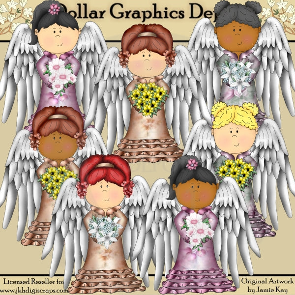 Floral Angels - Clip Art