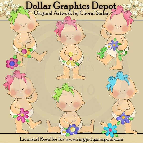 Bebés de flores - Imágenes prediseñadas - Exclusivo de DCS