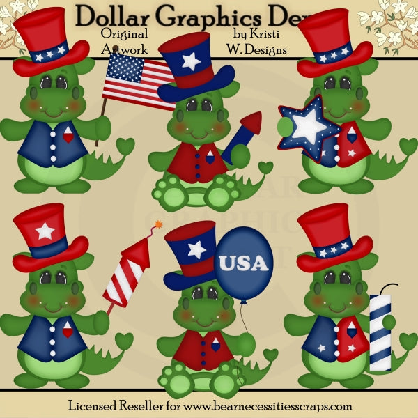 Fourth of July Dragons - Clip Art - DCS Exclusive