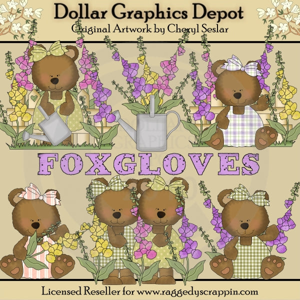 Foxglove Bears - Clip Art - DCS Exclusive
