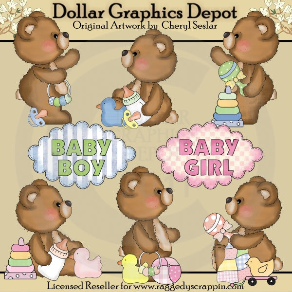 Fuzzy Cubs - Baby Bears - Clip Art