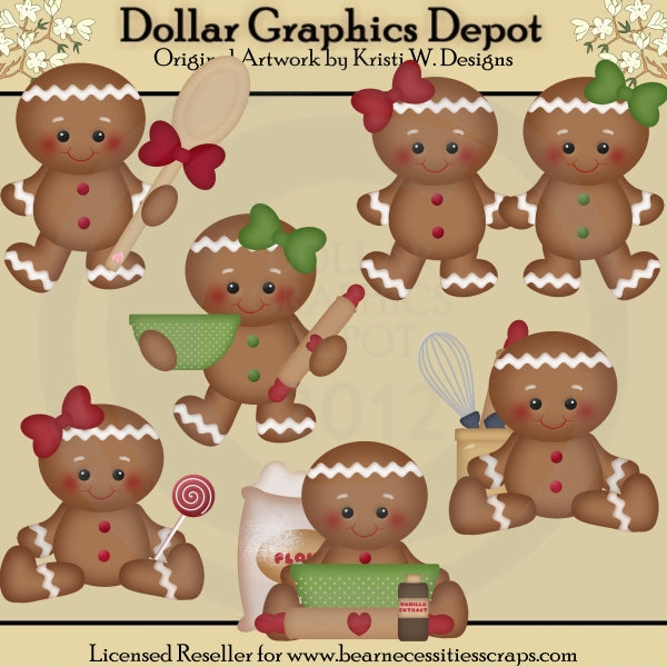 Gingerbread Christmas - Clip Art - DCS Exclusive