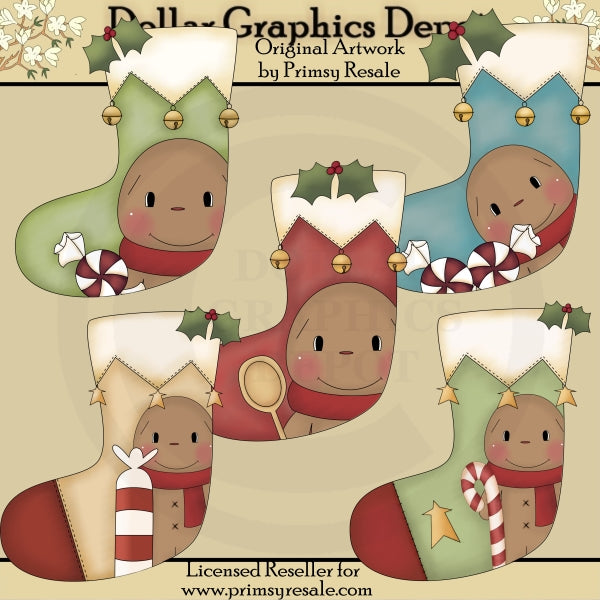Gingerbread Stockings - Clip Art