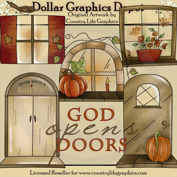 God Opens Doors - Clip Art