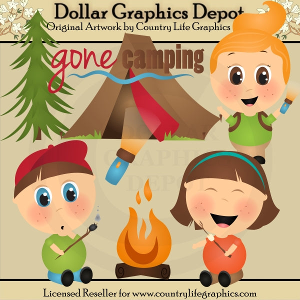 Gone Camping - Clip Art