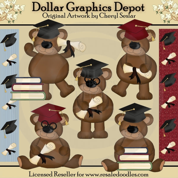 Graduation Bears 1 - Clip Art