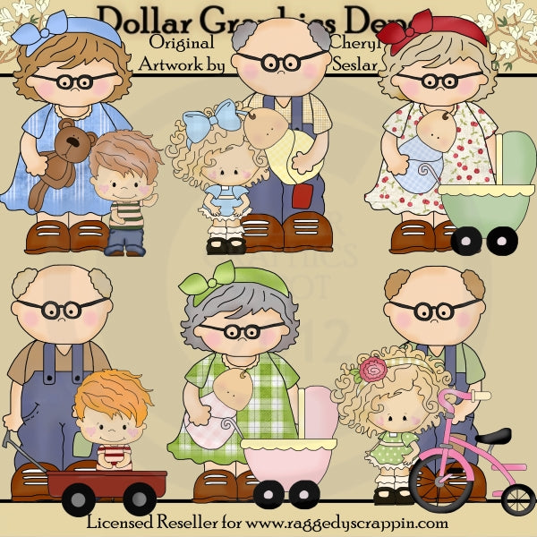 Grandparents are the Best Babysitters - Clip Art