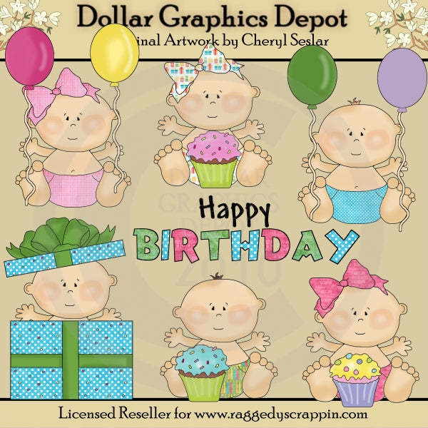 Happy Birthday Babies - Clip Art - DCS Exclusive