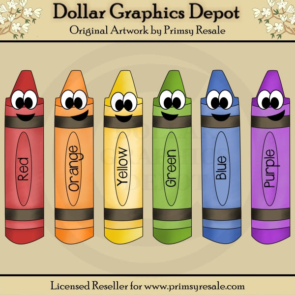 Happy Crayons - Clip Art