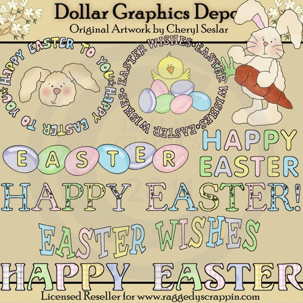 Happy Easter Sentiments - Clip Art