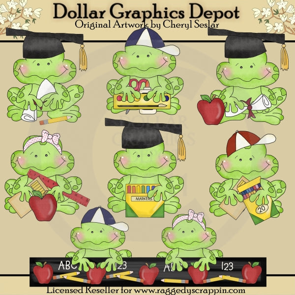 Happy Frogs - School - Clip Art