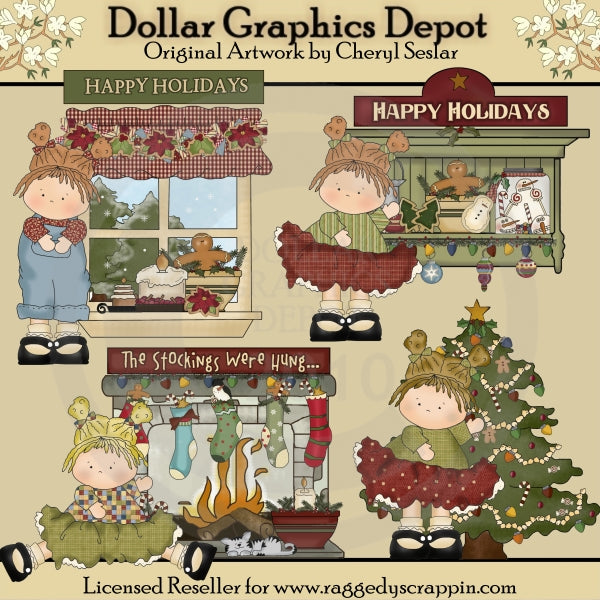 Happy Holidays Little Beauties - Clip Art - DCS Exclusive