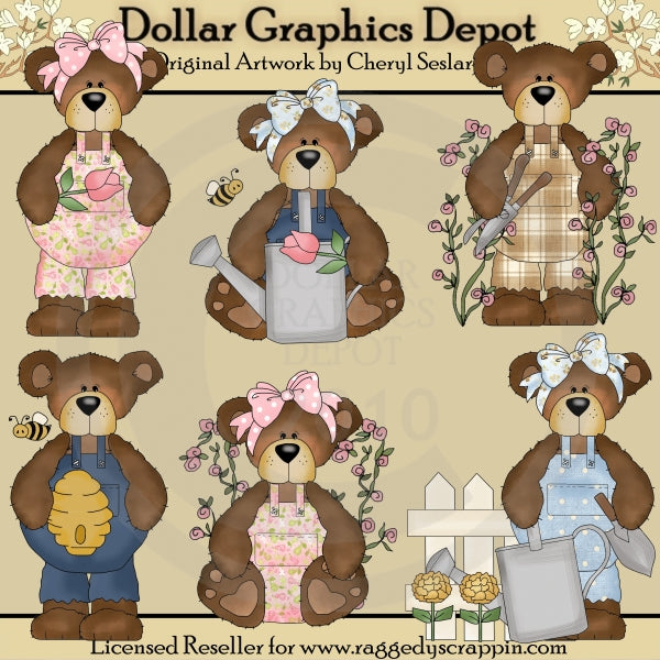Hillbilly Bears - Springtime - Clip Art
