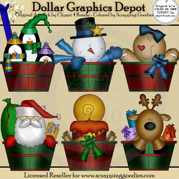 Cestas navideñas 2 - Clipart