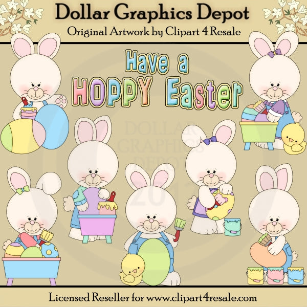 Hoppy Easter Bunnies - Clip Art - DCS Exclusive