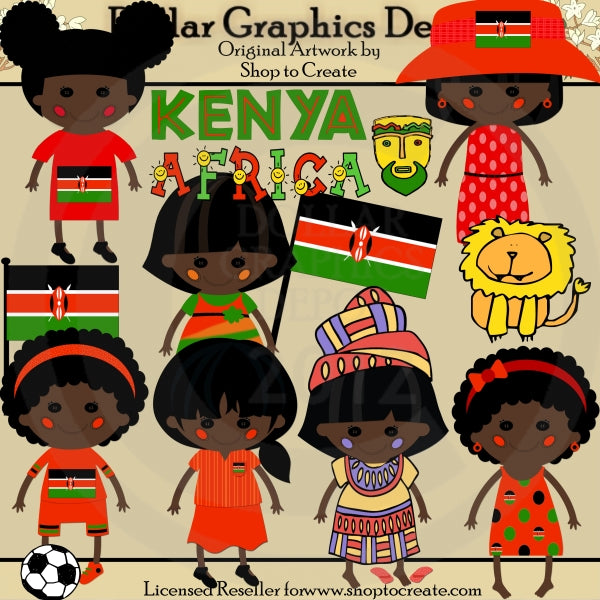 Kenyan Dolls - Clip Art