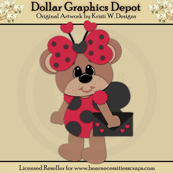 Ladybug Bear 2 - Archivos de corte / Empalme de papel - Exclusivo de DCS