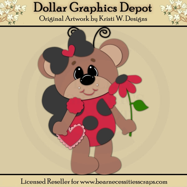 Ladybug Bear 3 - Archivos de corte / Empalme de papel - Exclusivo de DCS