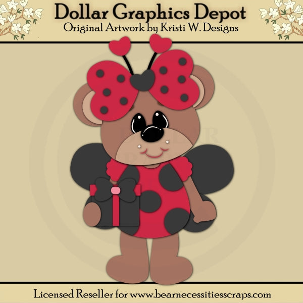 Ladybug Bear 4 - Archivos de corte / Empalme de papel - Exclusivo de DCS