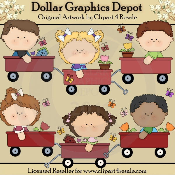 Lil' Wagon Kiddos - ClipArt