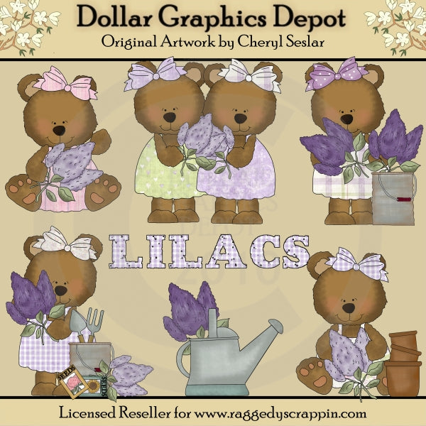 Lilac Bears - Clip Art - DCS Exclusive