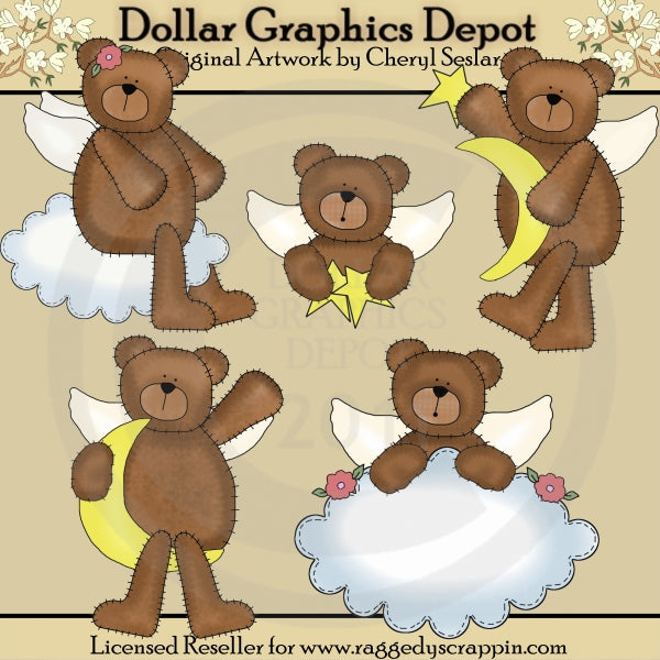 Little Angel Bears - Clip Art