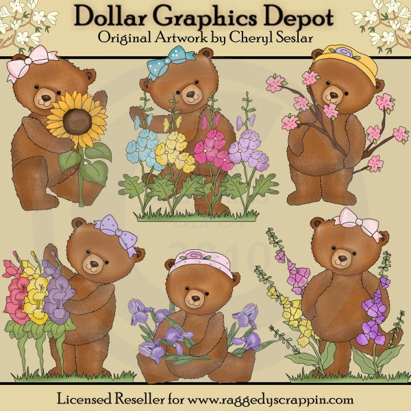 Little Bloomin' Bears - Clip Art - DCS Exclusive