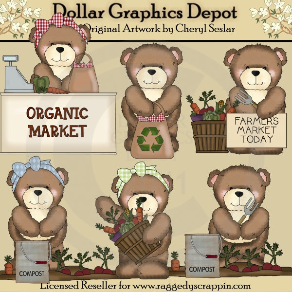 Little Brown Bear - Organic - Clip Art