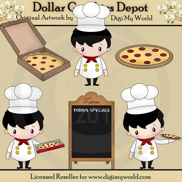 Little Chef - Pizza Man - Clip Art
