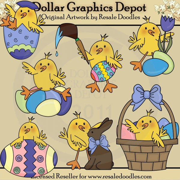 Little Easter Chicks - Clip Art
