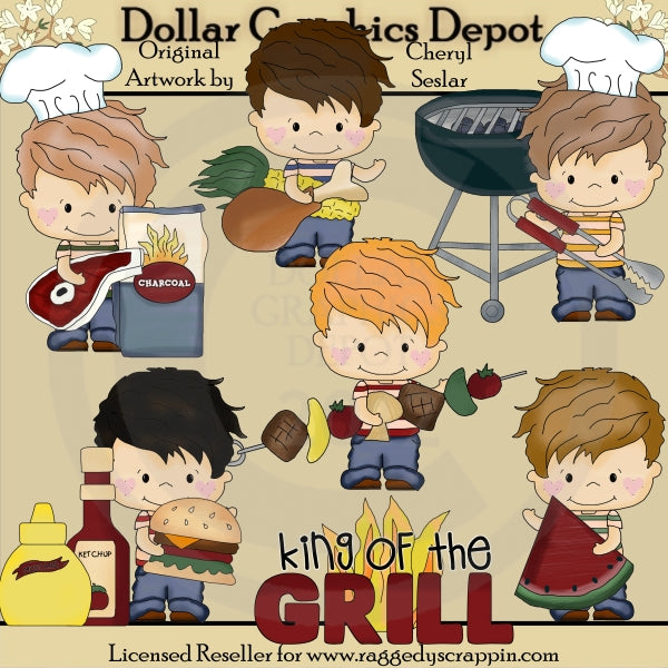Little Henry - King of the Grill - Clip Art