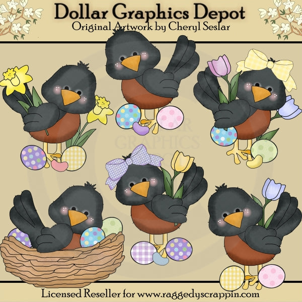 Little Robins - Easter - Clip Art