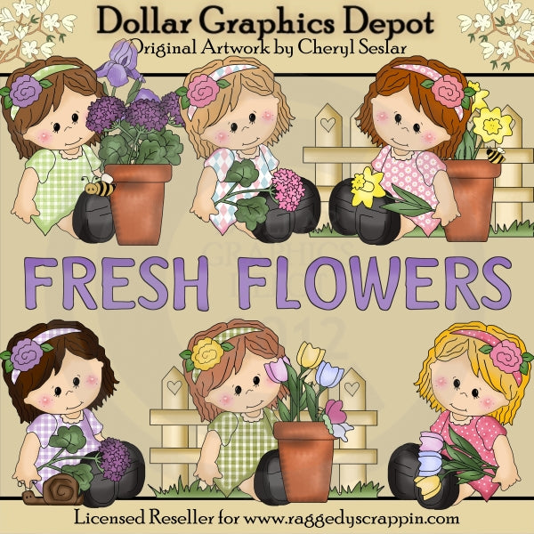 Little Sophie - Fresh Flowers - Clip Art