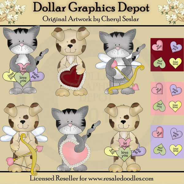 Little Valentine Critters - Clip Art