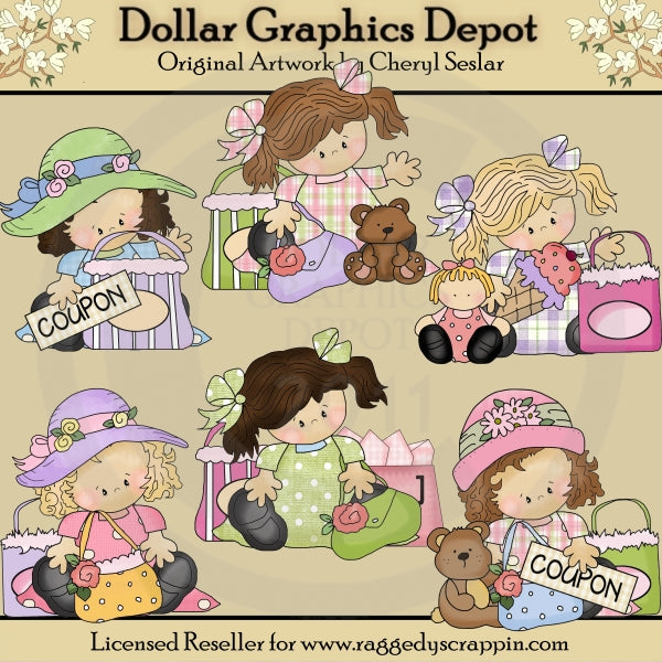 Madison and Molly - Coupon Clippers - Clip Art