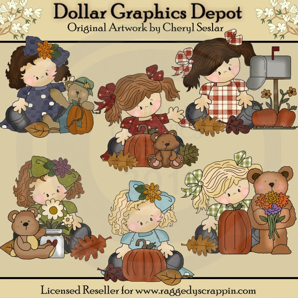 Madison and Molly - Love Fall - Clip Art