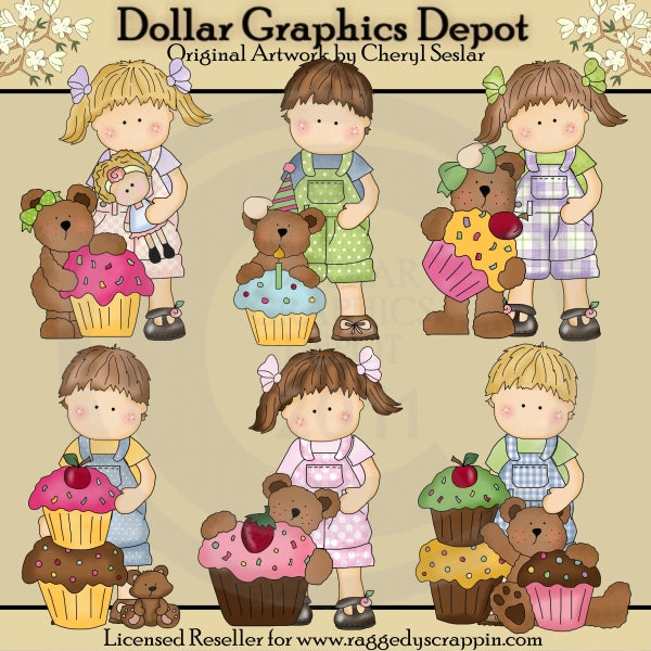 Maggie y Mikey - Ositos Cupcake - Clipart
