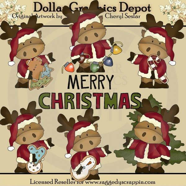 Marvin The Christmas Moose - Clip Art