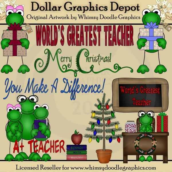 Merry Christmas Teacher - Clip Art