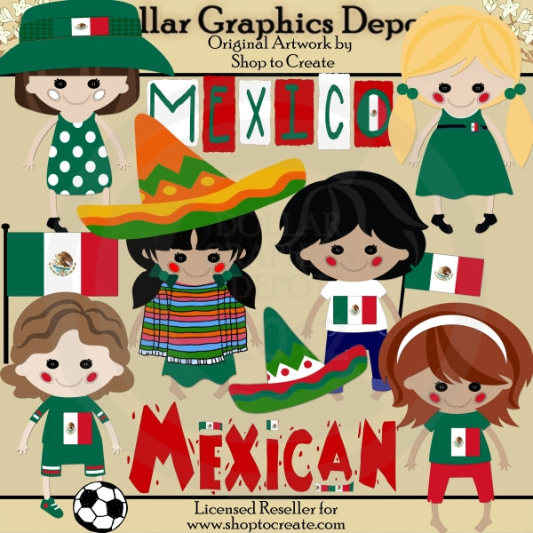 Muñecas Mexicanas - Clipart