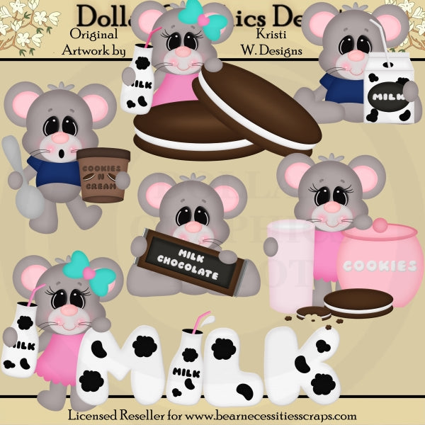 Milk N' Chocolate Mice - Clip Art - DCS Exclusive