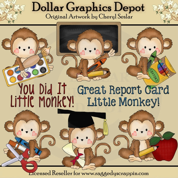 Monkey Business - School - Clip Art