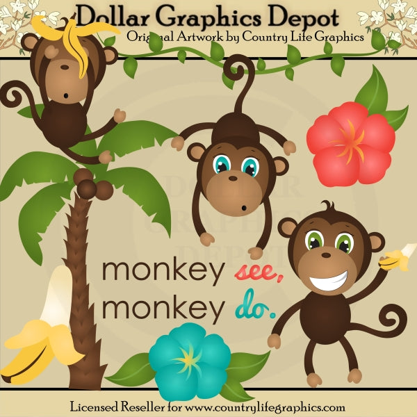 Monkey See, Monkey Do - Clip Art