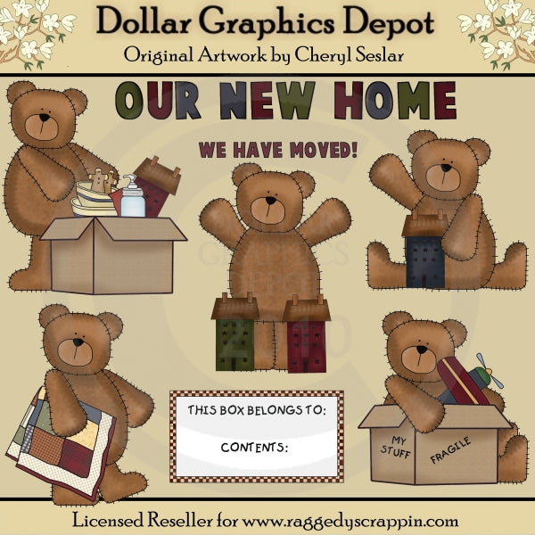 Moving Day Bears - Clip Art