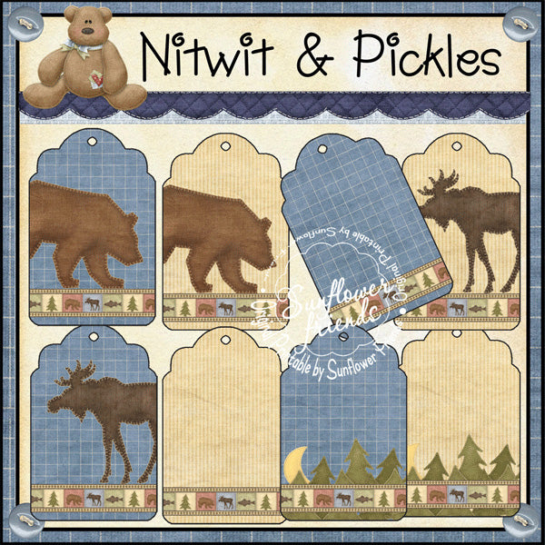 Etiquetas de regalo de Backwoods de Nitwit &amp; Pickles