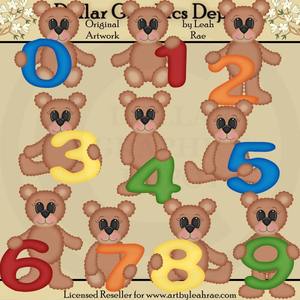 Number Bears - Clip Art